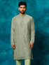 Men's Mint Green Georgette Sequins  Kurta
